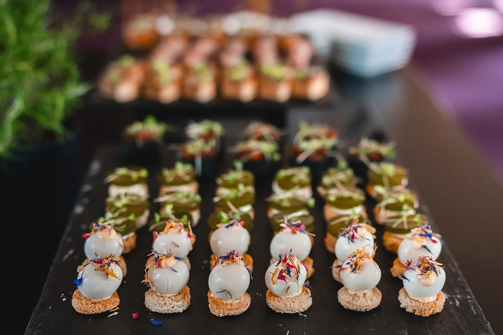 Detail jednohubek a finger food cateringu IN CATERING