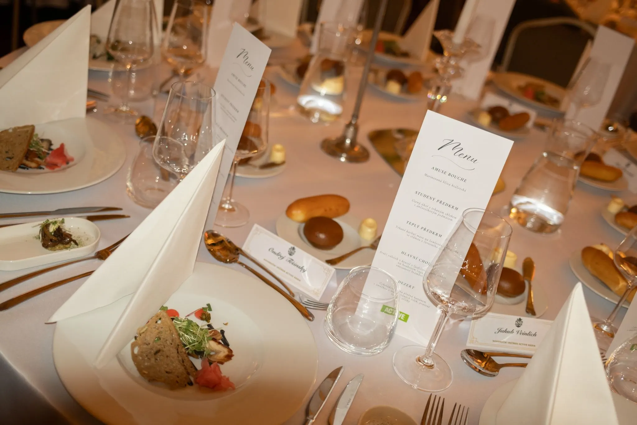 Evropa 2 gala dinner – 120-guest evening in the Theresian Hall, Brevnov Monastery Prague