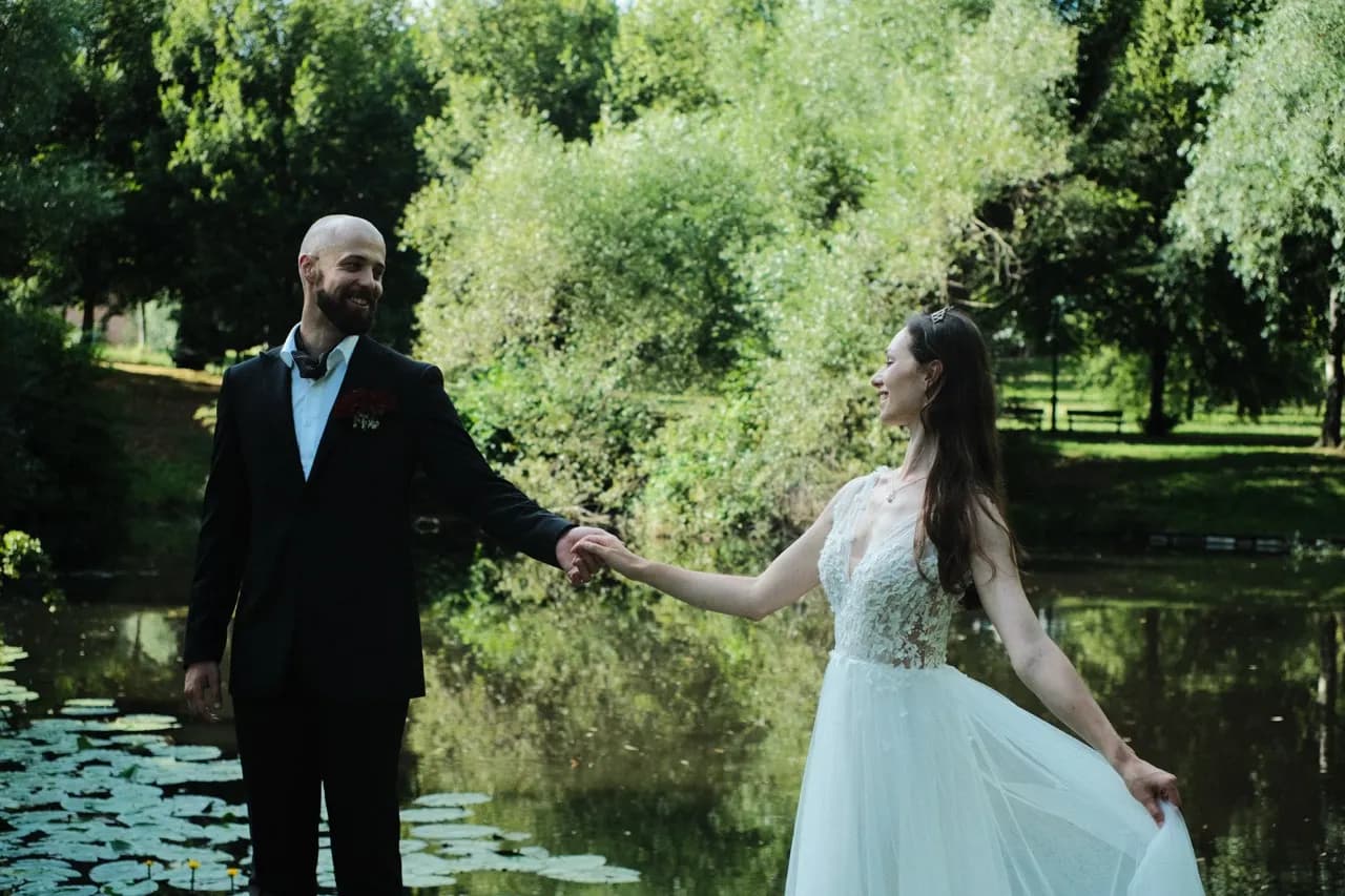 Wedding in the monastery garden, Brevnov Monastery Prague